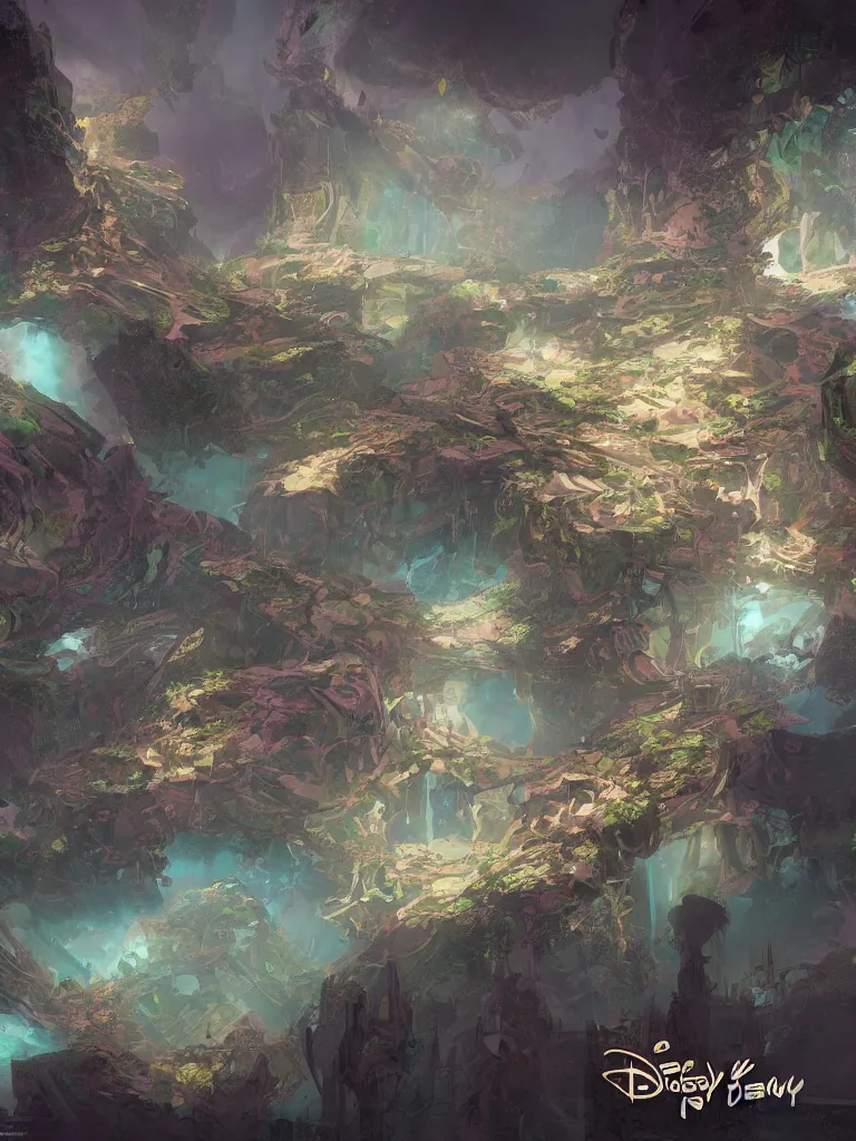 Prompt: fractal by Disney Concept Artists, blunt borders, rule of thirds
