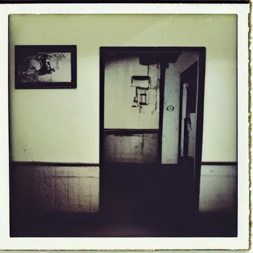 Prompt: colorized polaroid photograph of a backroom, low contrast, lonely feeling, matte filter, trending on pinterest