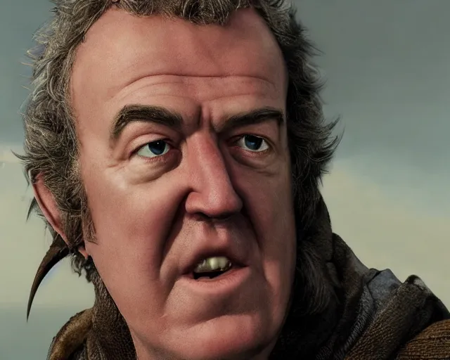 Image similar to jeremy clarkson in lord of the rings, character art, by various concept artists, redshift render, hyperrealistic face, photorealistic render