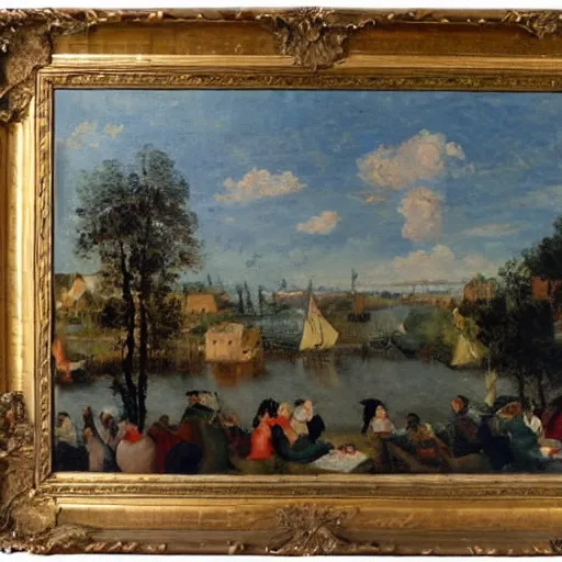 Prompt: a beautiful symphony, impressionist oil painting, 17th century