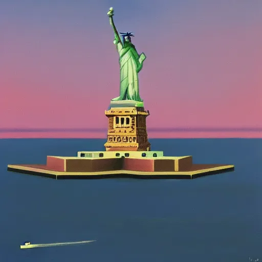 Image similar to the Statue of Liberty painted by Edward Hopper, 4k,