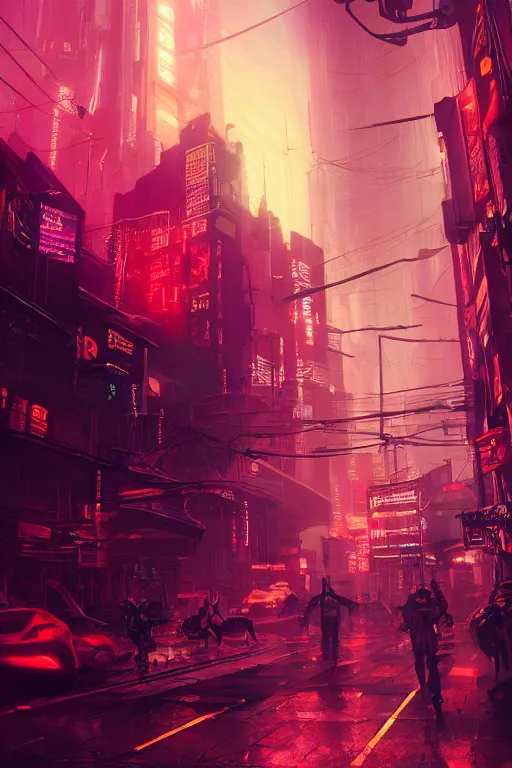 Prompt: Gerald Witcher. Neon cyberpunk underground. Сoncept art, Dan Mumford, Greg Rutkowski, Quixel Megascans, octane render, 16k, 8k, photoillustration, RTX