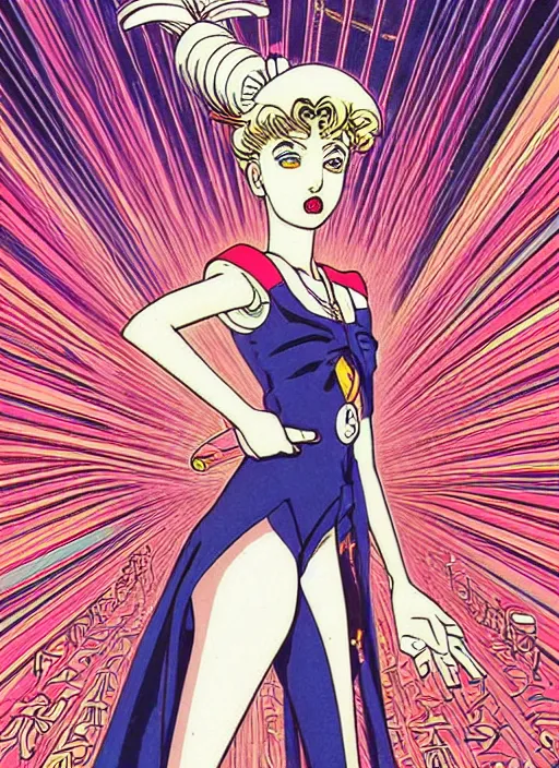 Prompt: symmetry!! portrait of a sailor moon, futuristic, dark, highly detailed, 8 0 - s style, sharp focus, illustration, art by jamie christopher hewlett and kawase hasui