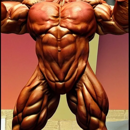 Image similar to extremely muscular and veiny garfield, epic pose, vivid details