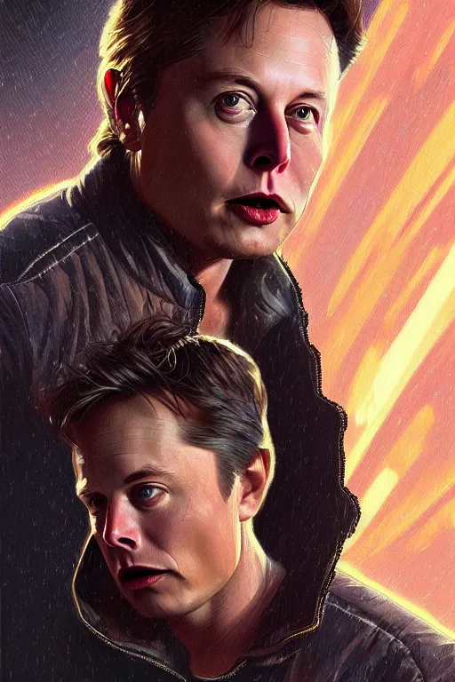 Prompt: elon musk as marty mcfly getting out of delorean, realistic portrait, symmetrical, highly detailed, digital painting, artstation, concept art, smooth, sharp focus, illustration, cinematic lighting, art by artgerm and greg rutkowski and alphonse mucha