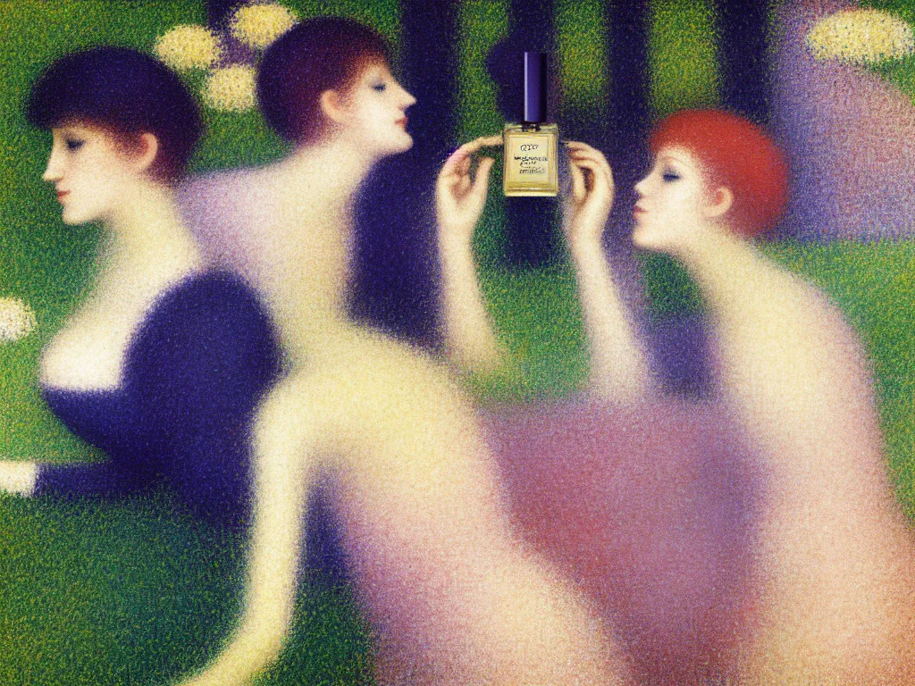 Image similar to fragrance advertising campaign by georges seurat detailed, intricate