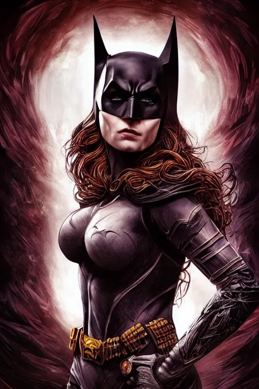 Image similar to Majestic and regal portrait of a female The Batman, DC universe, Perfect face, beautiful, intricate, epic, elegant, menacing, fantasy, highly detailed, digital painting, hard focus, beautiful volumetric lighting, epic light, ultra detailed, by Leesha Hannigan, Ross Tran, Thierry Doizon, Kai Carpenter, Ignacio Fernández Ríos