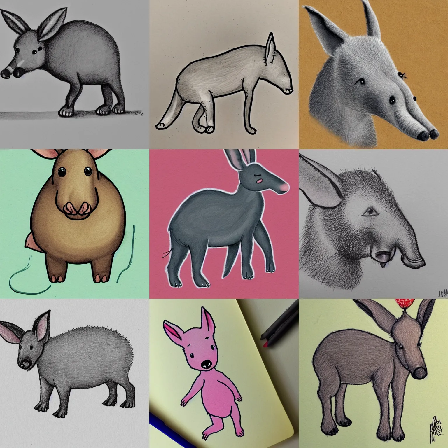 Prompt: a cute doodle of an aardvark