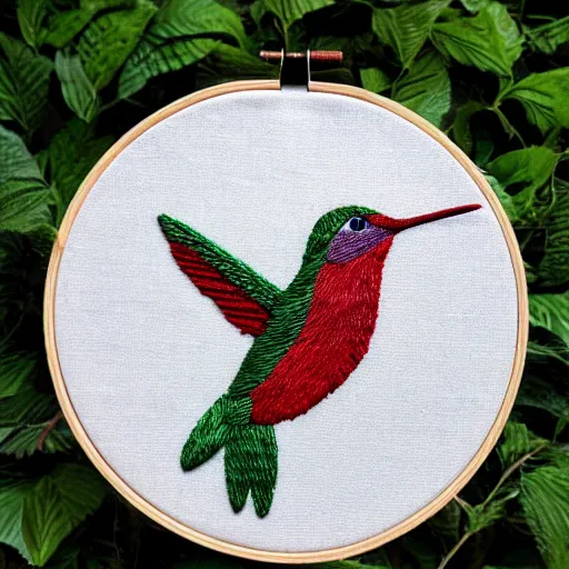 Image similar to hummingbird embroidery,