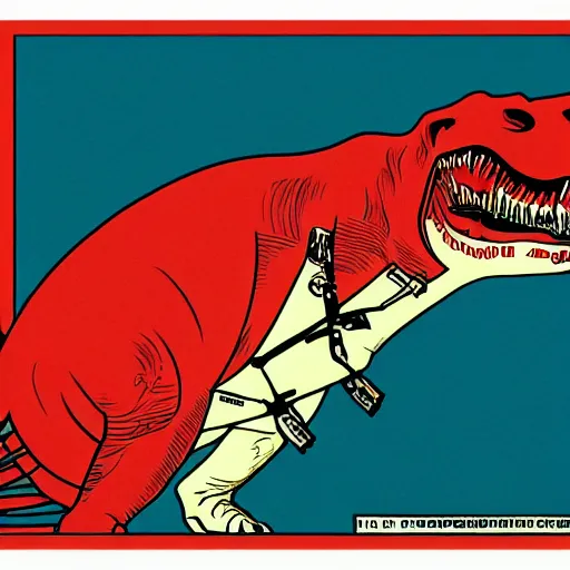 Image similar to a t - rex by shepard fairey