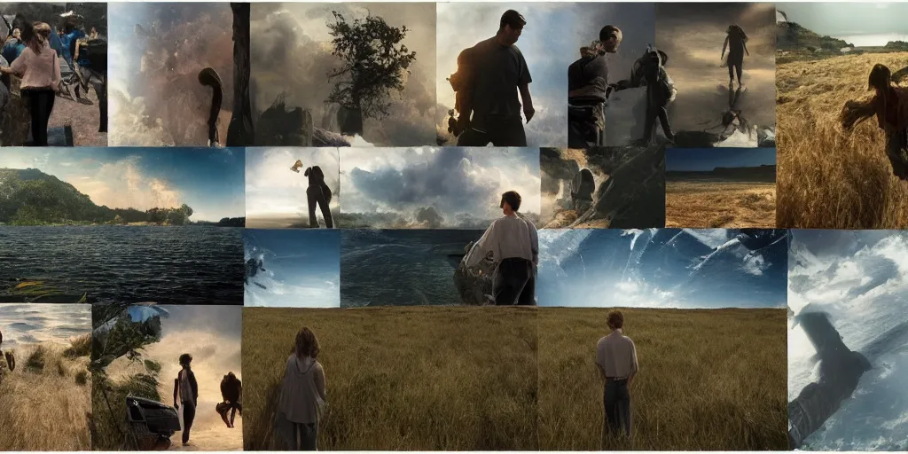 Prompt: Concept Art of cinematography of Terrence Malick film by Clyde Singer