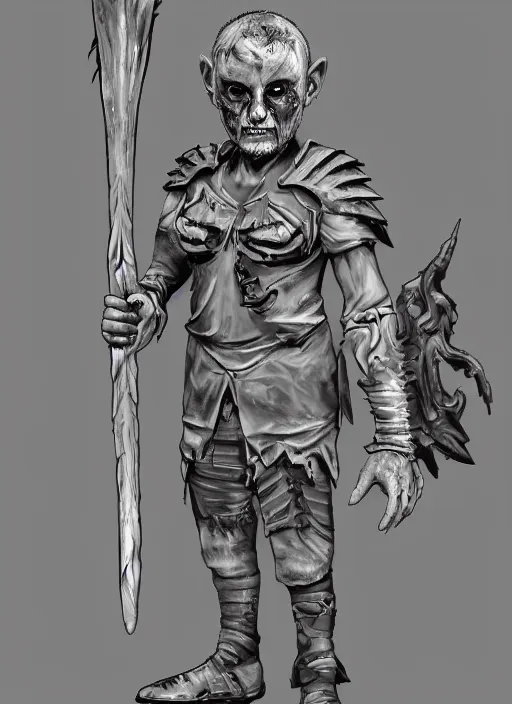 Image similar to warrior character portrait zombie old male hobbi fantasy