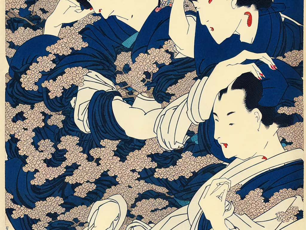 Image similar to fashion advertising campaign by hokusai, highly detailed, intricate