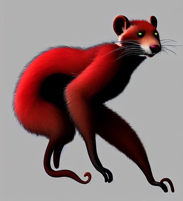 Image similar to furry - male - red - black - weasel - detective - fursona, ray tracing, photorealistic, trending on weasyl