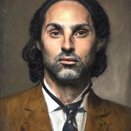 Image similar to ramiz karaeski, realistic, portrait