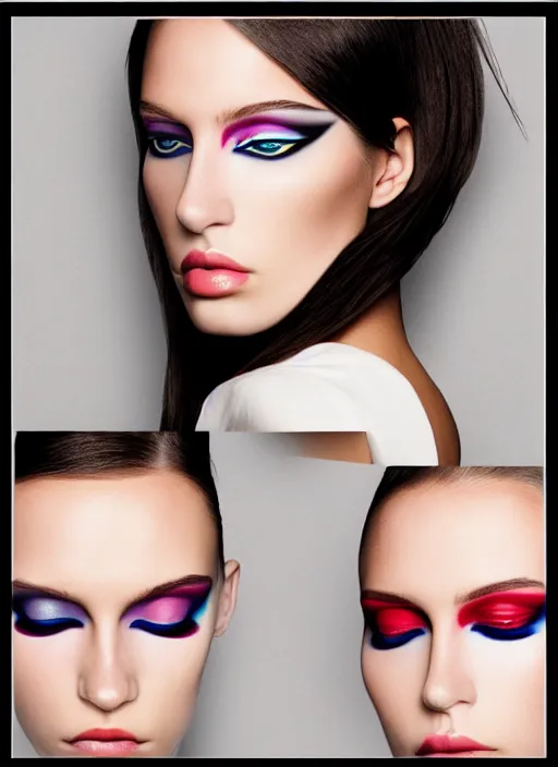 Prompt: model, loreal makeup, symmetrical!!