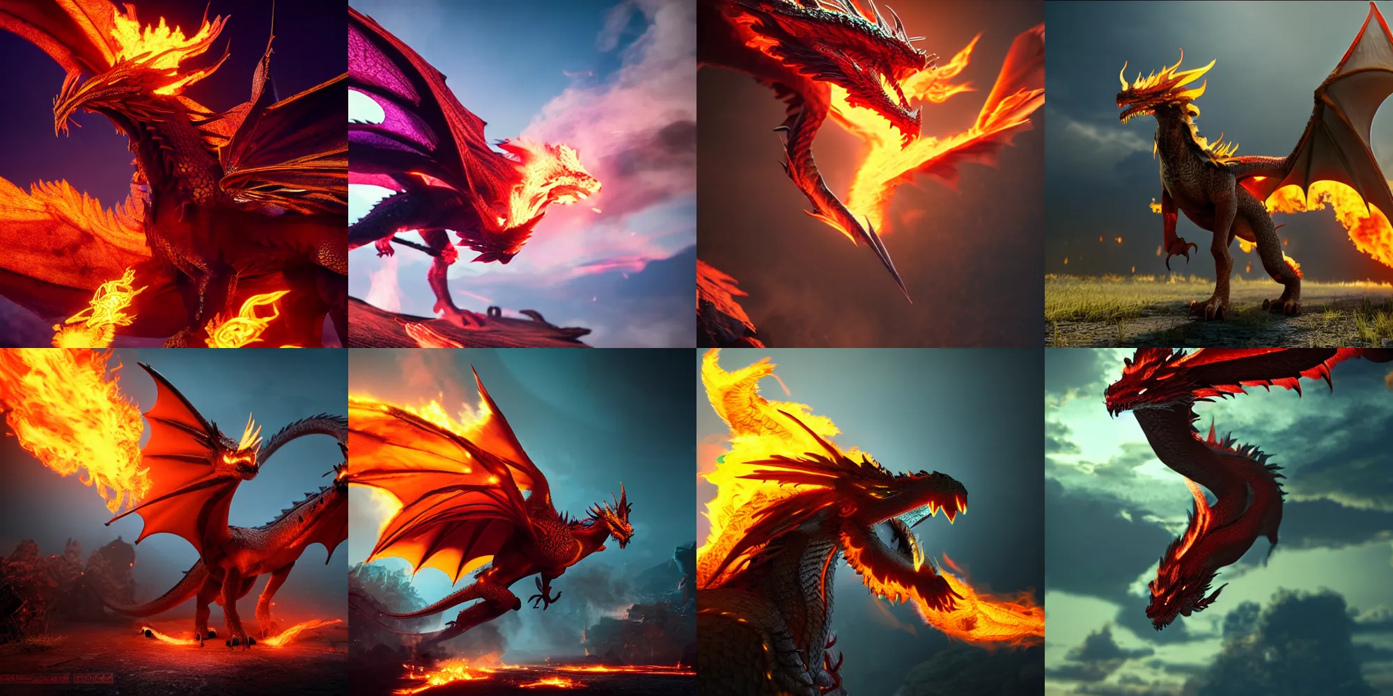 Prompt: a rising-phoenix-BADDASS-dragon, hybrid, fiery smoke and bramble all around, cgi, cinematic lighting, octane render