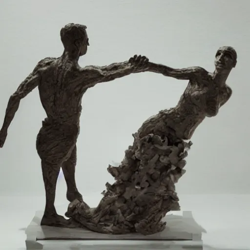 Prompt: this sculptor captures motion incredibly beautifully