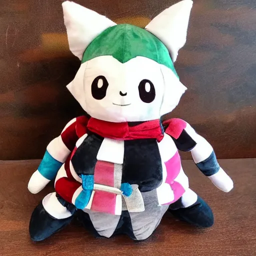 Image similar to cute fumo plush of harlequin