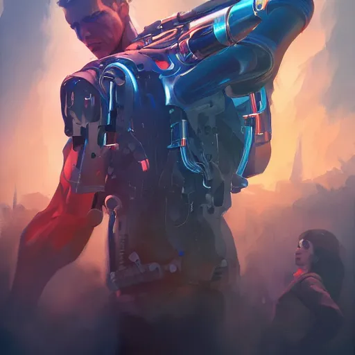 Image similar to hero world terminator genysis, behance hd by jesper ejsing, by rhads, makoto shinkai and lois van baarle, ilya kuvshinov, rossdraws global illumination