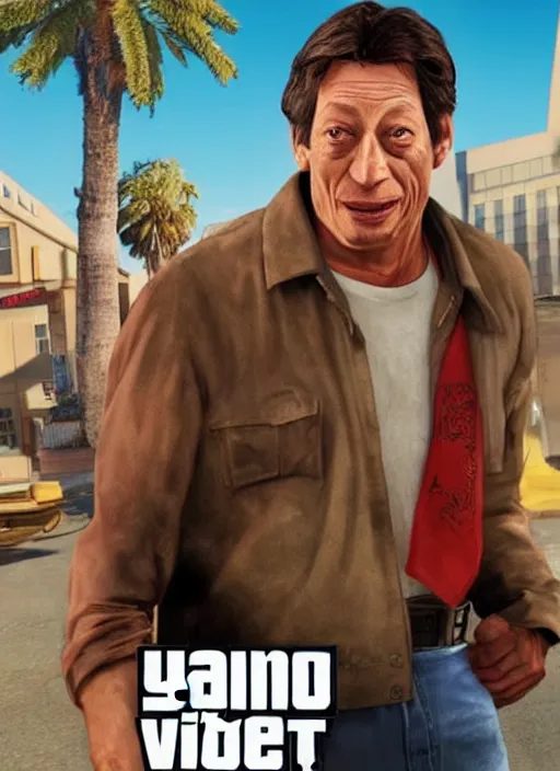 Prompt: jim varney as gta 5 cover art