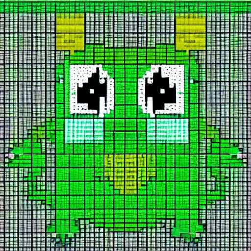 Prompt: a cute frog, pixel art