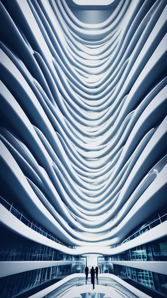 Prompt: the inside of a very tall building, big pods, big windows, octane render, warm colour scheme, white, cyberpunk architecture by zaha hadid, cinematic, scenery, unreal engine, render, cgsociety, modernism, futuristic, artstation, sci - fi, high detail, high quality, close up angle, people walking