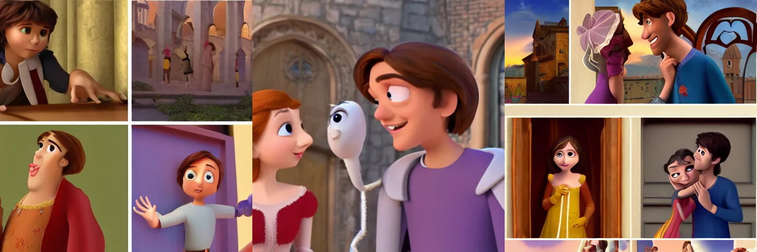 Prompt: Romeo and Juliet as a Pixar movie