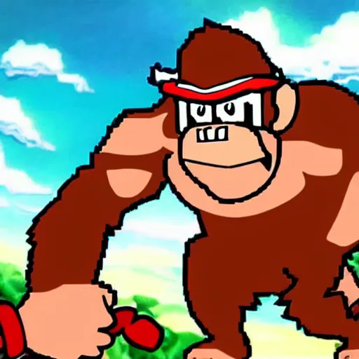 Image similar to donkey kong in anime style,