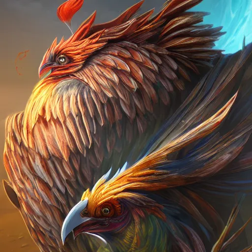 Image similar to fantasy chicken human, high detail, fantasy art, concept art, 4 k, ultra detail, computer art