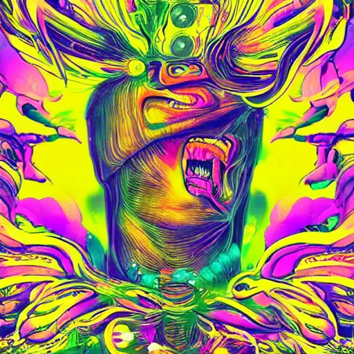 Prompt: an acid trip visuals, trending on artstation