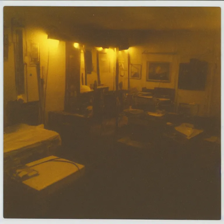 Prompt: atmospheric polaroid photo of the backrooms, yellow lighting