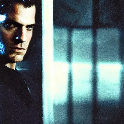 Prompt: Polaroid image of Henry Cavill in resident evil