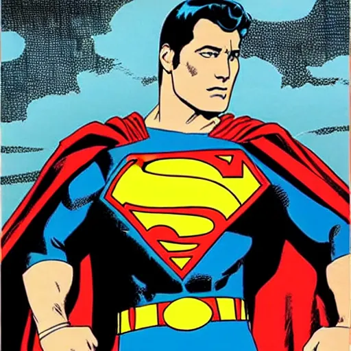 Image similar to “ bruce springsteen as superman, by jack kirby ”