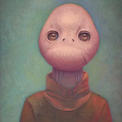 Image similar to a portrait of a character, by shaun tan