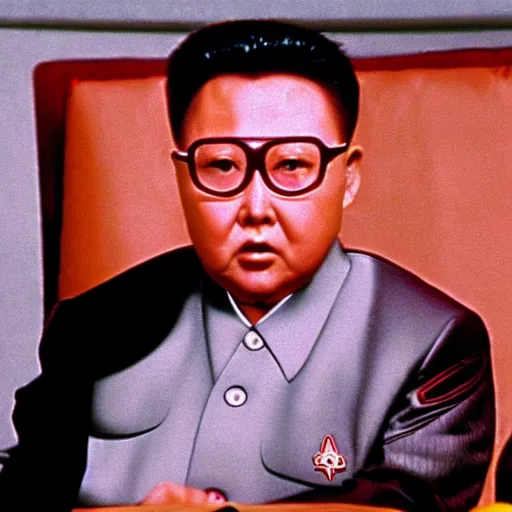 Prompt: A still of Kim Jong Il in Star Trek