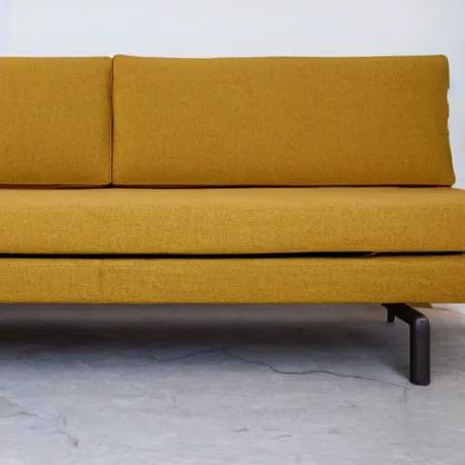 Image similar to wooden sofa monster, square cushions, studio lighting, scandinavian design, minimalist