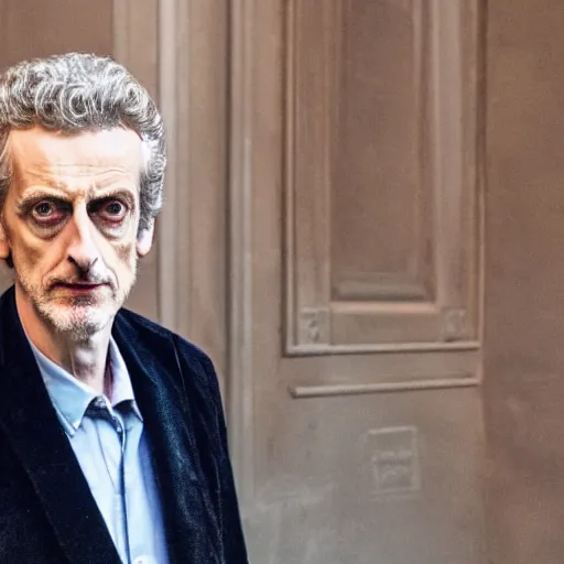 Prompt: portrait of peter capaldi visiting milan