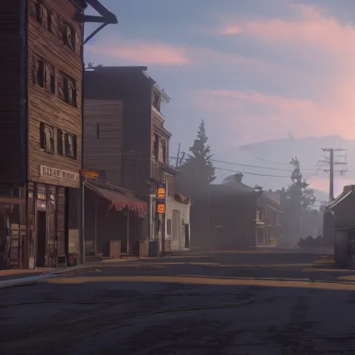 Image similar to Film still of heavy in a town from Red Dead Redemption 2 (2018 video game), concept art