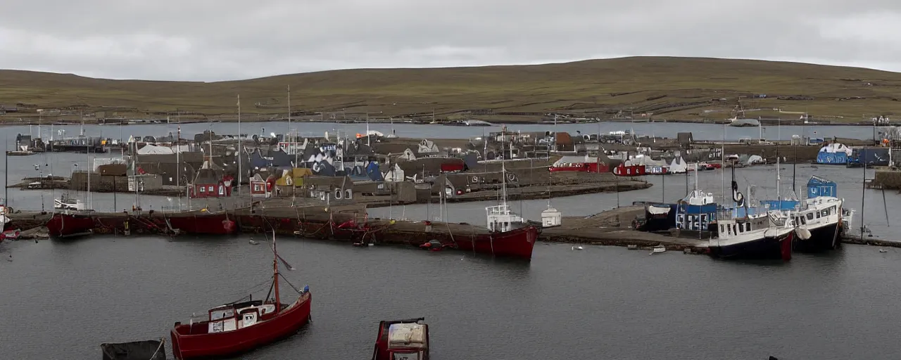 Prompt: the harbour at Stromness orkney, from There will be Blood (2007), cinematic,