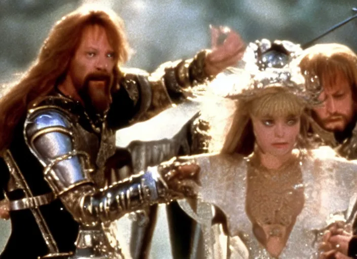 Prompt: scene from the 1 9 8 1 fantasy film excalibur