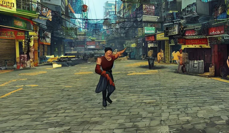 Image similar to screenshot from a first - person rpg game set in binondo