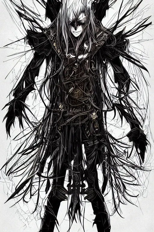 Image similar to villain scarecrow, symmetrical, highly detailed, digital art, sharp focus, trending on art station, anime art style