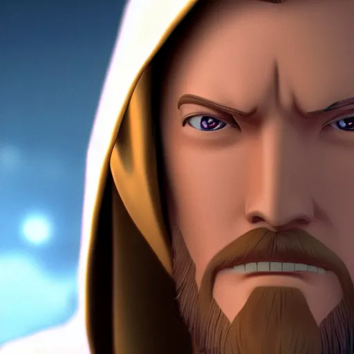 Image similar to Obi-Wan Kenobi as an anime character from Toei Animation. Extremely detailed. Beautiful. 4K.