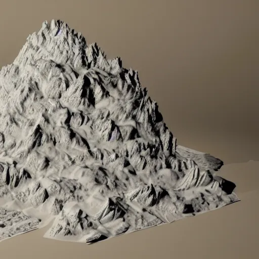 Image similar to a highly detailed 3 d model of an avalanche made of potatoes