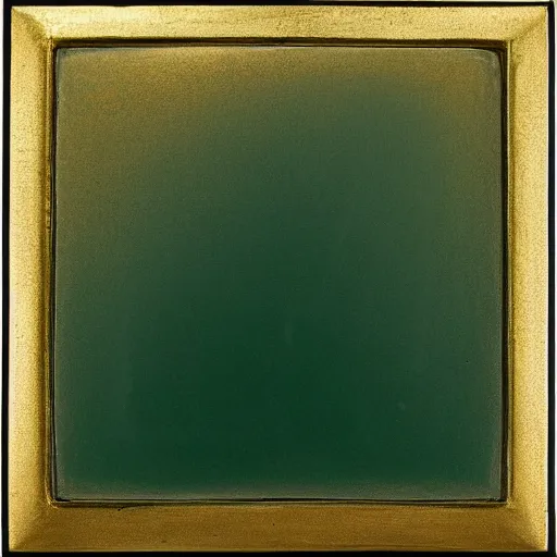 Prompt: A horizontally painted square half gold and half platinum colored