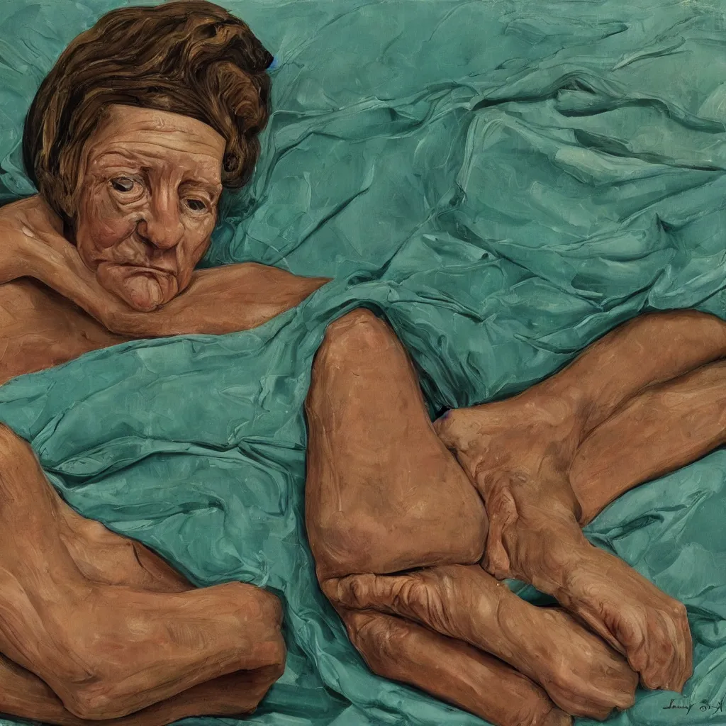 Prompt: high quality high detail painting by lucian freud, jenny savile, turquoise, hd