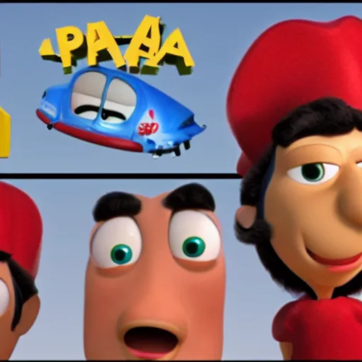 Image similar to pixar marx brothers, movie stills, subsurface scattering,