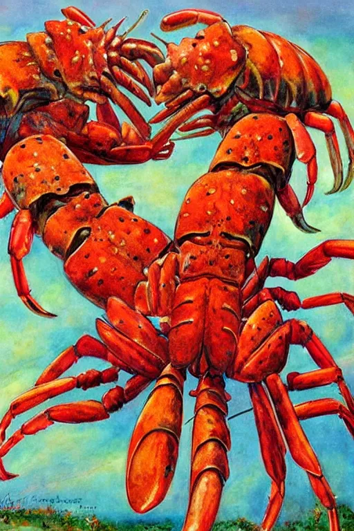 Image similar to giant lobsters by jerry pinkney