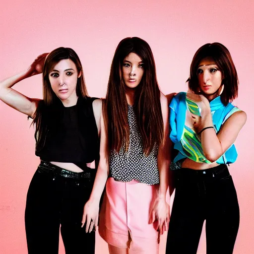 Image similar to album cover of a pop group, girls band, album cover art, album cover